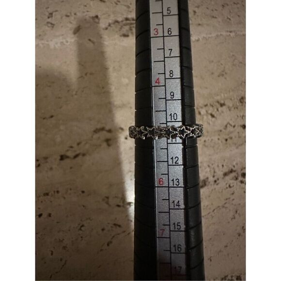 100% Authentic PANDORA 925 Silver Band of Asymmetric Stars sz 5 - Picture 2 of 6